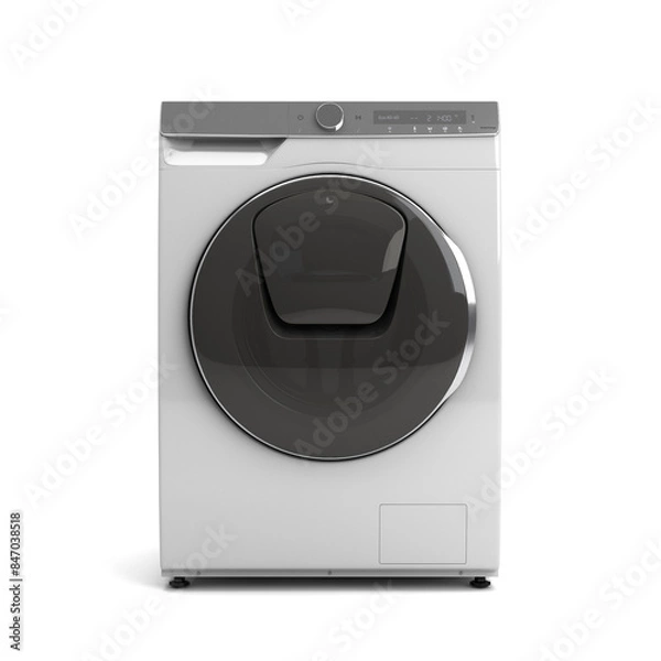 Obraz New modern Washing machine front view 3D render on white