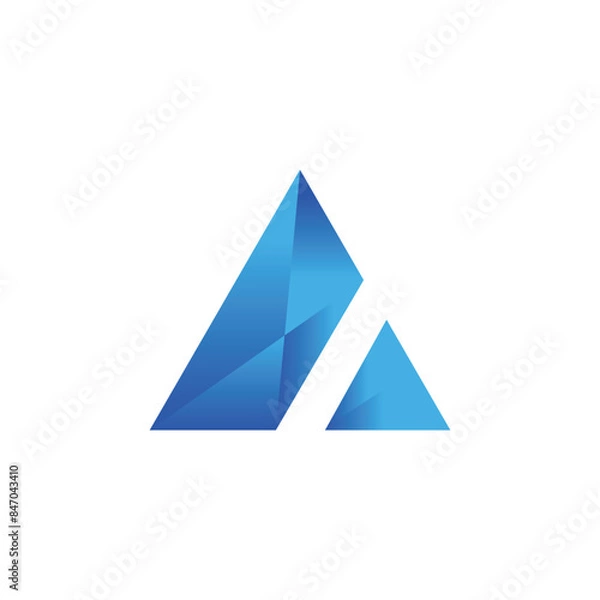 Fototapeta triangle logo vector with blue color