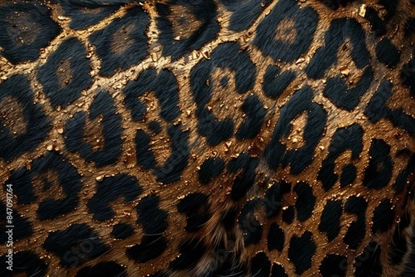 Fototapeta Subtle gold-accented leopard spots.