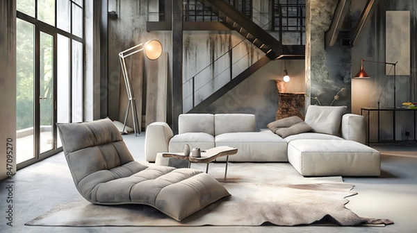 Obraz 3d render of interior in the living room