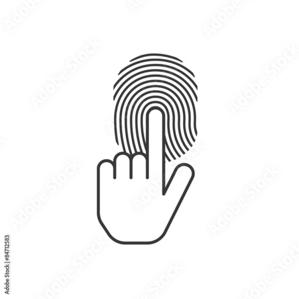 Obraz Sign touch, fingerprint, icon , isolated