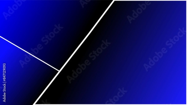 Fototapeta Three partitions blue and black gradient presentation background