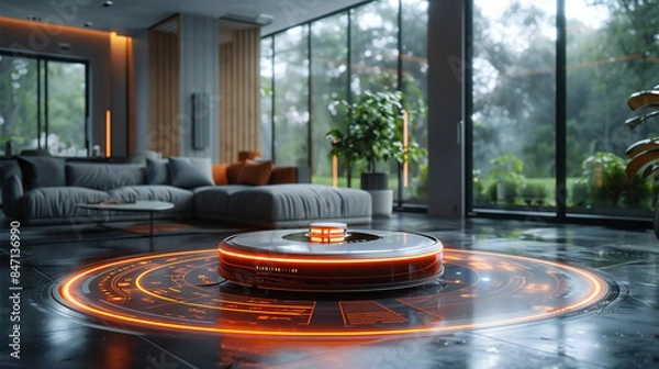 Fototapeta modern living room with fireplace