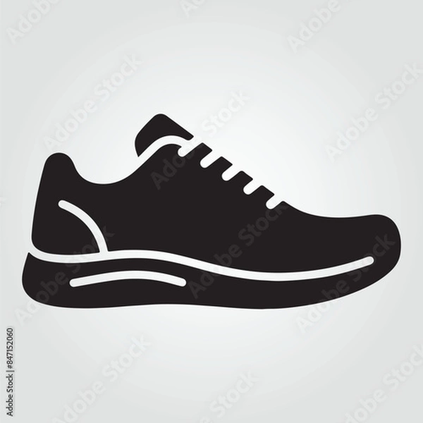 Fototapeta simple and minimal silhouette vector illustrations of a Shoe on a white background