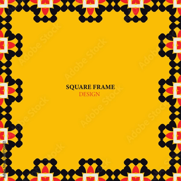 Obraz Frame with classic ornament. Ethnic texture designs can be used for backgrounds, motifs, textile, wallpapers, fabrics, gift wrapping, templates. Vector