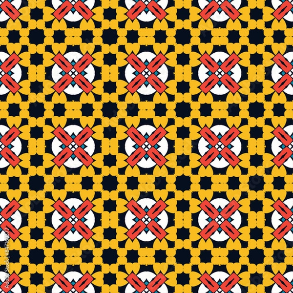 Obraz Vector ornamental seamless pattern. Background and wallpaper in classic style. Vector illustration can be used for backgrounds, motifs, textile, wallpapers, fabrics, gift wrapping, templates.