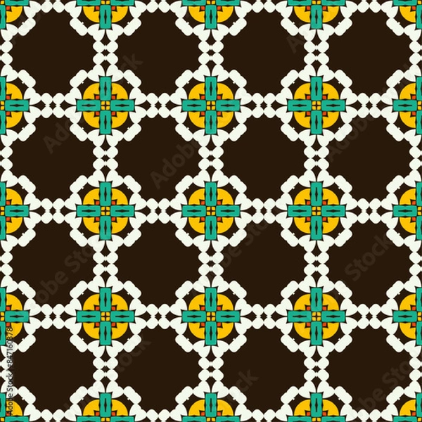 Obraz Vector ornamental seamless pattern. Background and wallpaper in classic style. Vector illustration can be used for backgrounds, motifs, textile, wallpapers, fabrics, gift wrapping, templates.