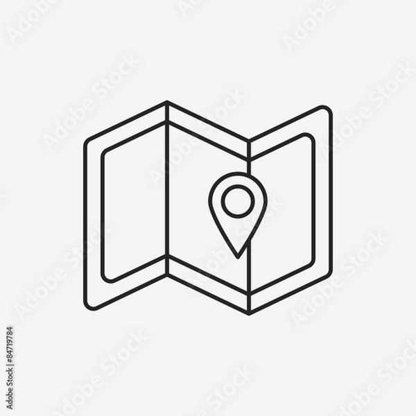 Fototapeta map line icon