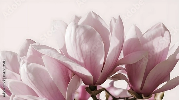 Obraz Close up picture of pink blooming magnolia blossoms