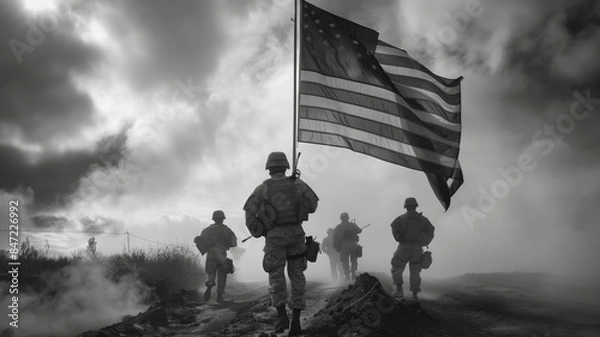 Fototapeta Veterans Day is observed on November 11th each year to honor and celebrate military veterans United States Armed Forces.Generated with AI