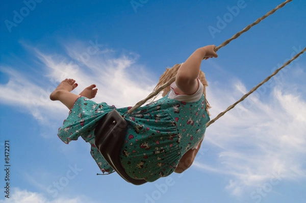 Fototapeta Little Girl on Swing