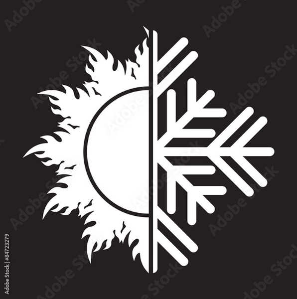 Obraz Air conditioning vector icon - summer winter