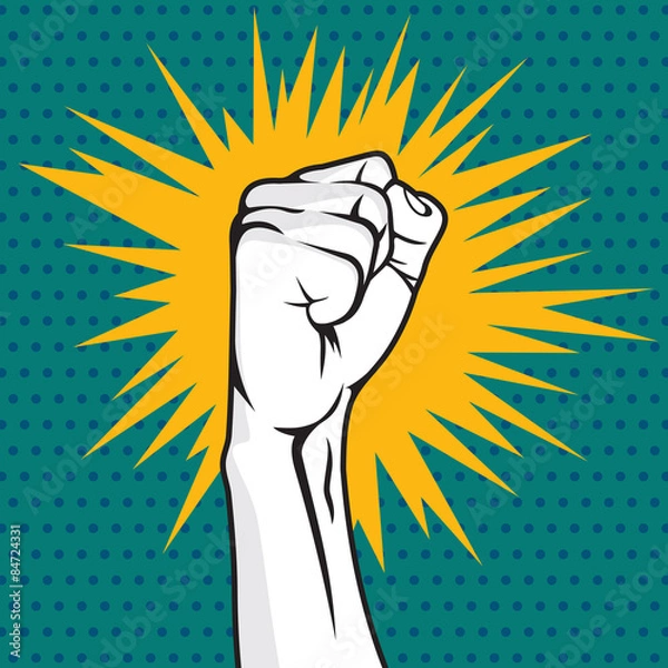 Obraz Revolution fist pop art vector illustration