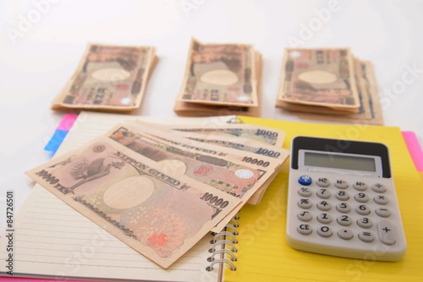 Fototapeta お金と計算機