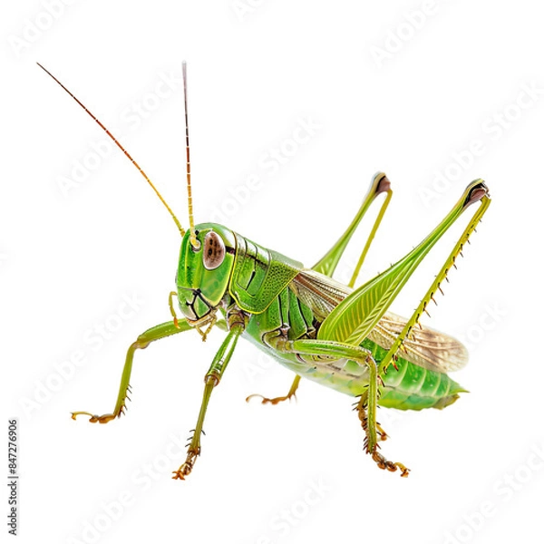 Fototapeta grasshopper on a isolated white background, PNG