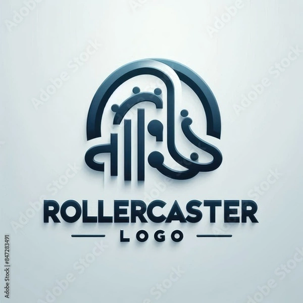 Obraz Future Speed: Minimalist and Futuristic Rollercoaster Logo