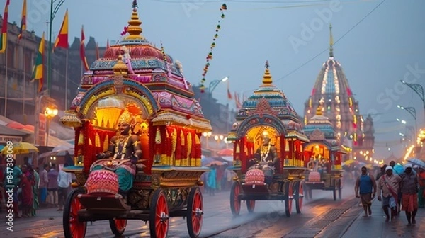 Obraz The Grand Chariots of Rath Yatra