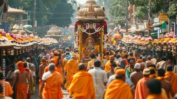 Obraz Spiritual Unity Displayed at Rath Yatra