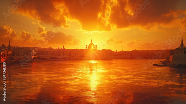 Fototapeta Valletta, Malta created with Generative AI technology