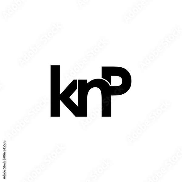 Obraz knp initial letter monogram logo design