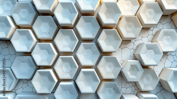 Obraz Abstract geometric background with a pattern of white hexagonal shapes.