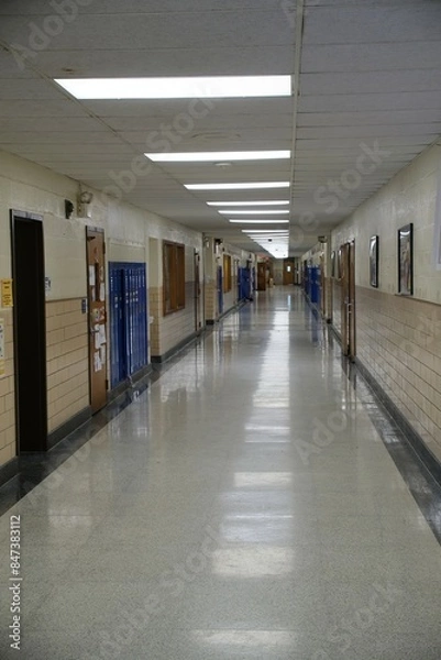 Obraz Empty school hallway