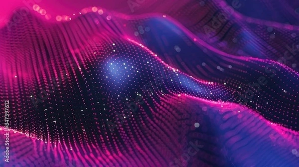 Fototapeta Abstract geometrical background with low poly shape with connecting dots and lines. data technology background
