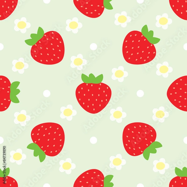 Obraz Seamless vector strawberry pattern