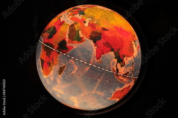 Obraz глобус в темноте