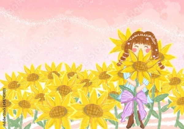 Obraz sunflower in summer background 