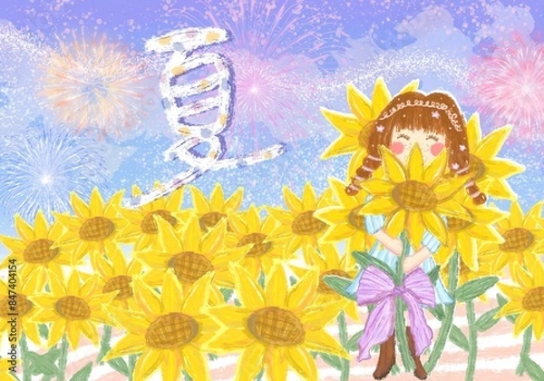 Obraz sunflower in summer background 