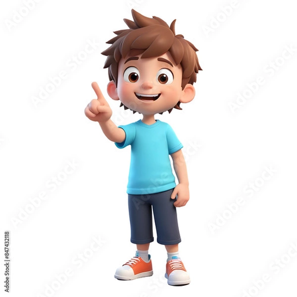 Fototapeta 3d icon a man with finger gestures