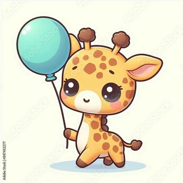 Fototapeta giraffe playing with ball