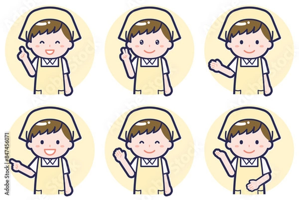 Fototapeta 男性ハウスキーパーのポーズセット_03