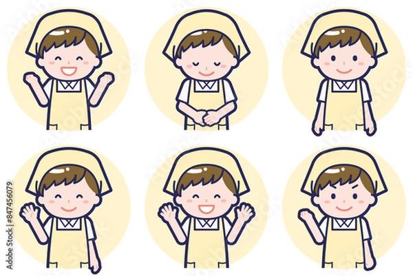 Fototapeta 男性ハウスキーパーのポーズセット_02