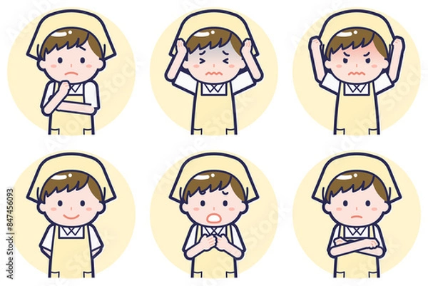 Fototapeta 男性ハウスキーパーのポーズセット_05