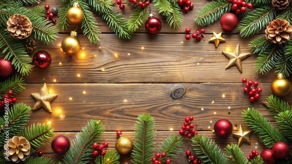 Fototapeta Christmas background and copy space