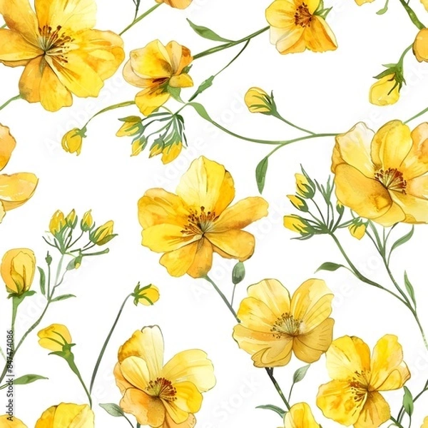 Obraz seamless pattern with yellow flowers
