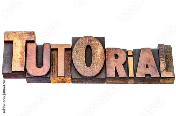 Fototapeta tutorial word in mixed wood type