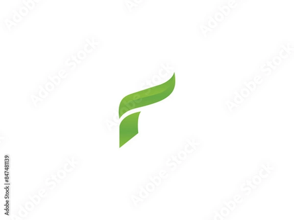 Fototapeta Logo r letter. Isolated on white background. R letter logo with green color.