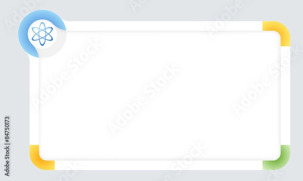 Obraz Frame for your text with colored corners and the symbol of scien