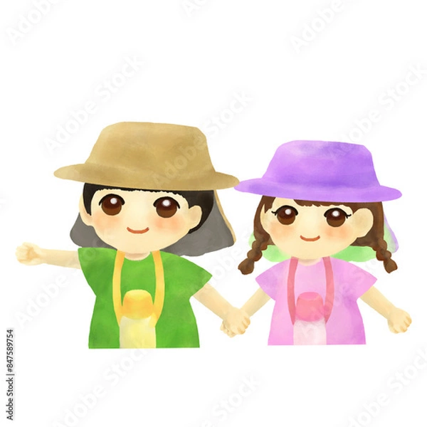 Obraz 熱中症対策_男の子と女の子