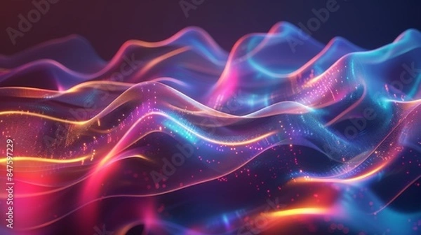 Fototapeta Holografic gradient background generated by ai