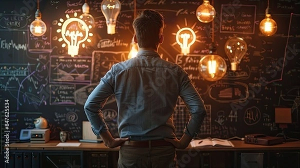 Obraz Startup founder pitching an innovative idea to investors, confident and visionary