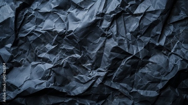 Fototapeta Crumpled dark paper background illustration generared by ai
