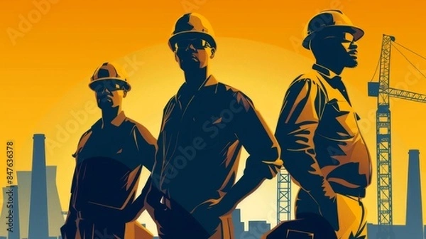 Fototapeta Labour day concept. Worker. Illustration generated by ai