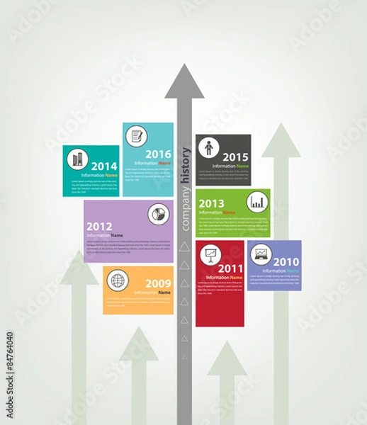 Fototapeta timeline & milestone company history infographic in vector style