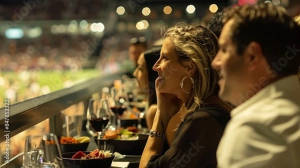 Obraz People Dining at a VIP Restaurant in a Stadium