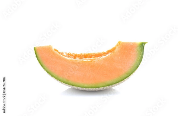 Fototapeta  cantaloupe melon sliced isolated  on white background