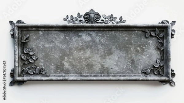 Obraz blank memorial plaque isolated on white background.